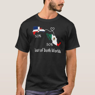 Camiseta Meio Colombiano Mapa de Bandeiras mexicanas Amor M