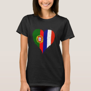 Camiseta Meio Francês Meio Português A França Bandeira Port