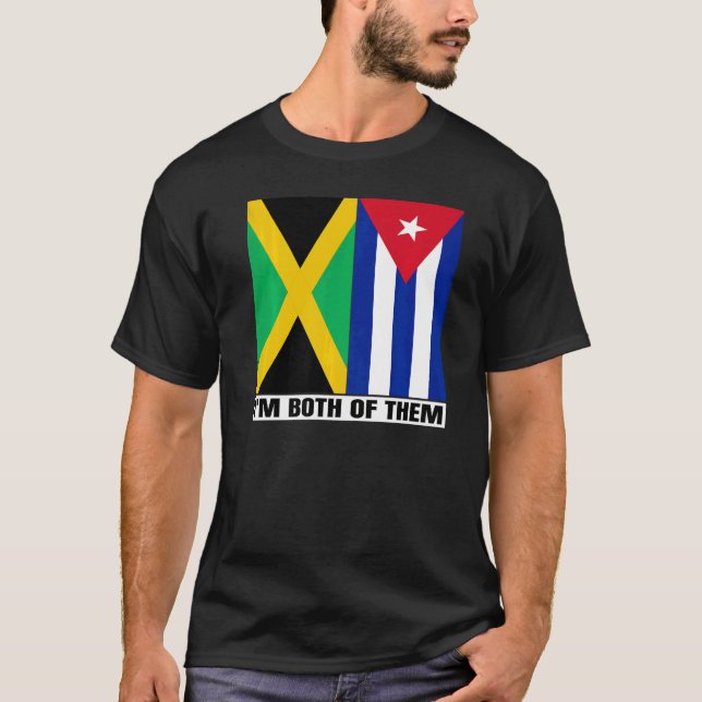 Camiseta Meio jamaicano metade do patrimônio cubano Jamaica (Frente)