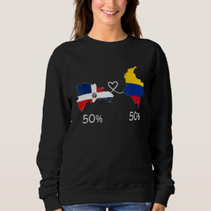Camiseta Meio Mapa da Bandeira Colombiana e Meio Mapa da Ba