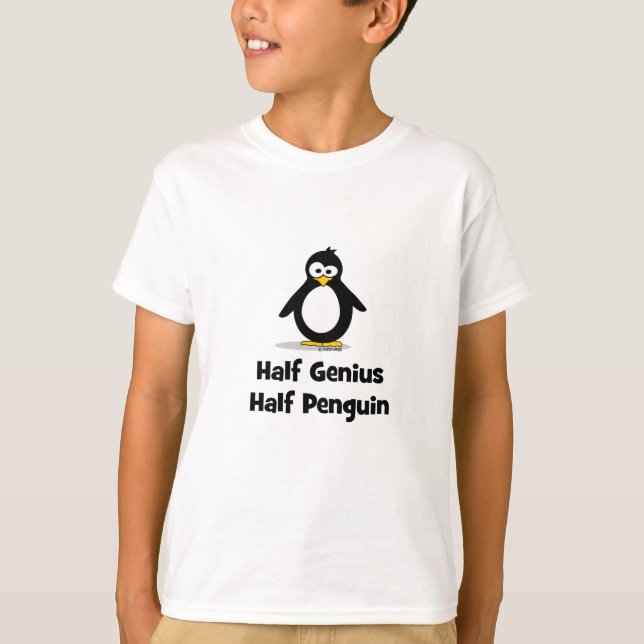 Camiseta Meio pinguim do meio gênio (Frente)