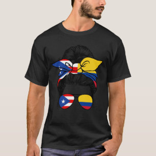 Camiseta Meio porto-riquenho Meia do Orgulho Colombiano Por