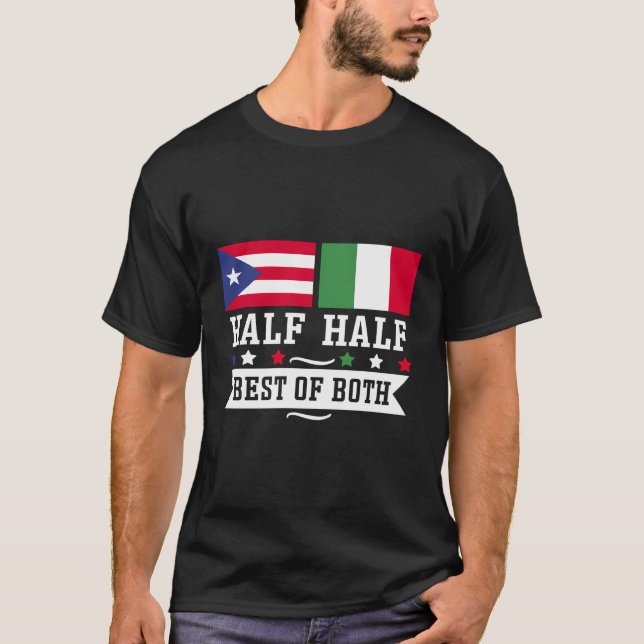 Camiseta Meio Porto-Riquenho Meio Italiano Para Patrimônio  (Frente)