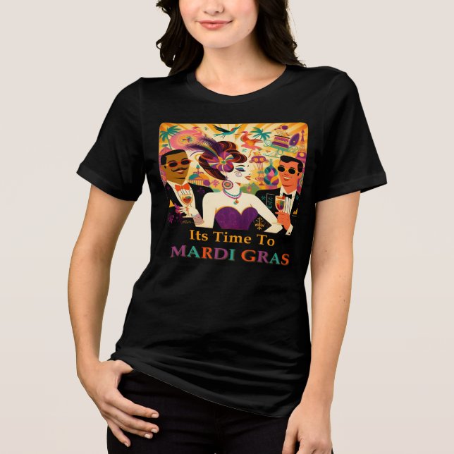 Camiseta Meio século Mardi Gras Cocktail (Frente)