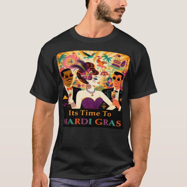Camiseta Meio século Mardi Gras Cocktail (Frente)