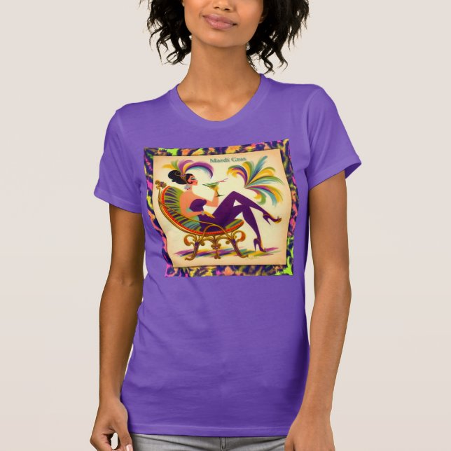 Camiseta Meio século Mardi Gras Mulher De Um Martini (Frente)
