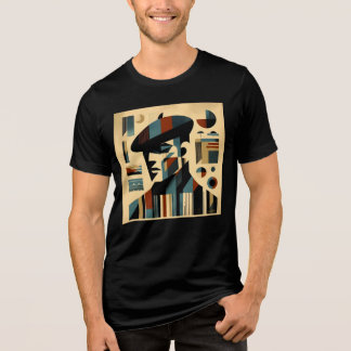 Camiseta Meio século Modern Art Man Vestindo Beret