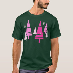 Camiseta Meio século Rosa das Árvores de Natal Laca Moderna