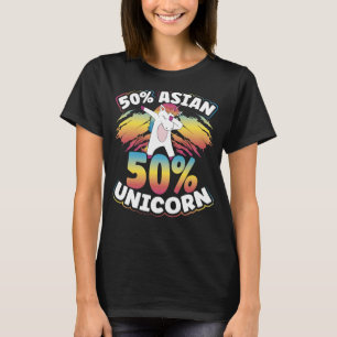 Camiseta Meio Unicórnio Asiático De Impressão Secundária