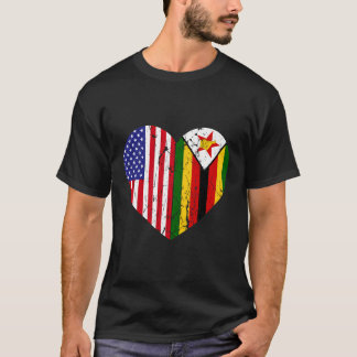 Camiseta Meio Zimbábue Meia Raízes Americanas Mulheres Cria