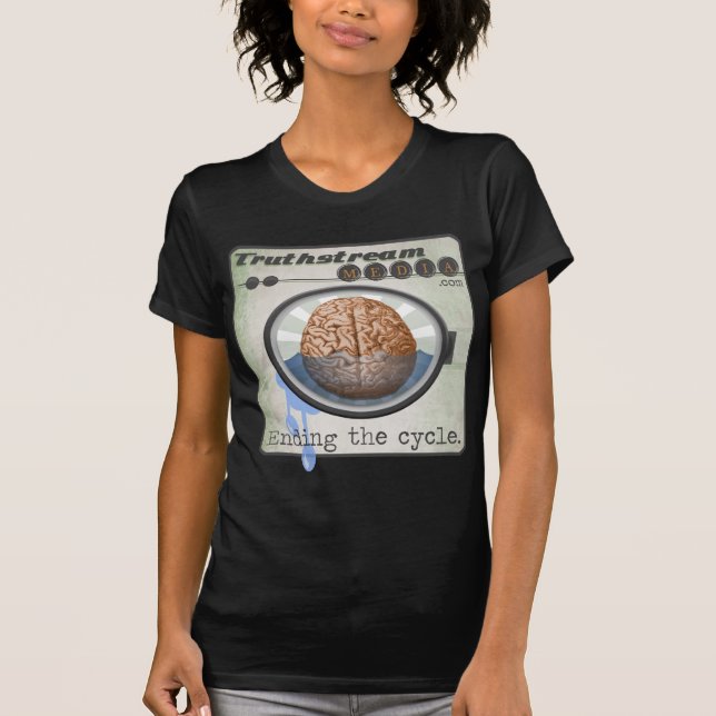 Camiseta Meios de Truthstream que Brainwashing o logotipo (Frente)