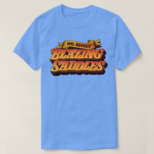 Camiseta Mel Brooks Blashes Saddles (Frente do Design)