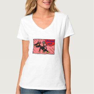 Camiseta Mel de "t-shirt do V-Pescoço das mulheres do CAT