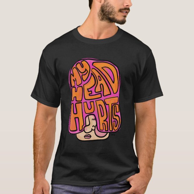 Camiseta Mel F Arts Minha Cabeça Dói Dores De Cabeça E Enxa (Frente)