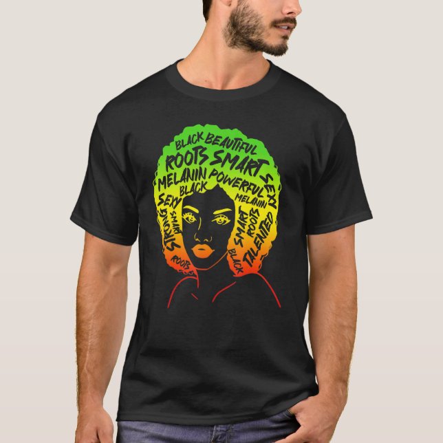 Camiseta Melanated Black Woman African American (Frente)
