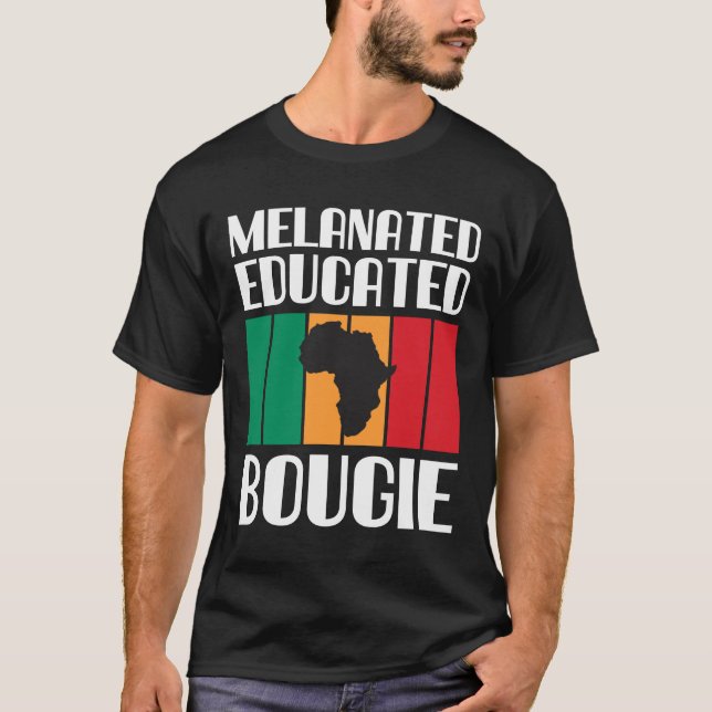 Camiseta Melanated educou a menina do preto da melanina da (Frente)