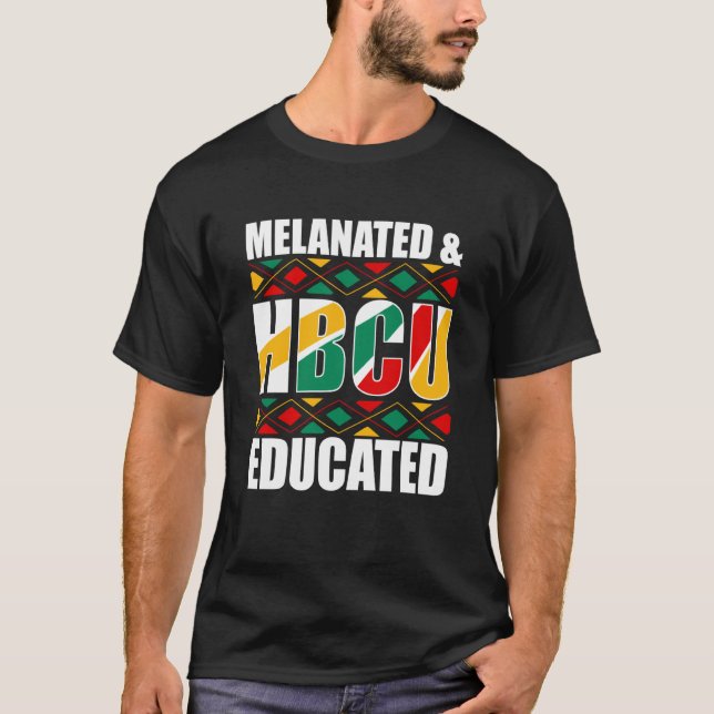 Camiseta Melanated HBCU Educated Historical Black College (Frente)
