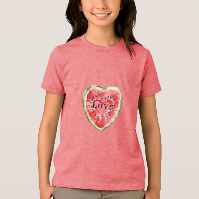 Camiseta Melancia Coração Vermelho Verde (Frente)