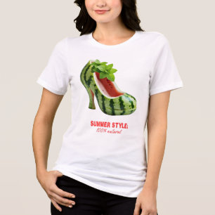 Camiseta Melancia de alto calcanhar - Estilo de Verão Sucul