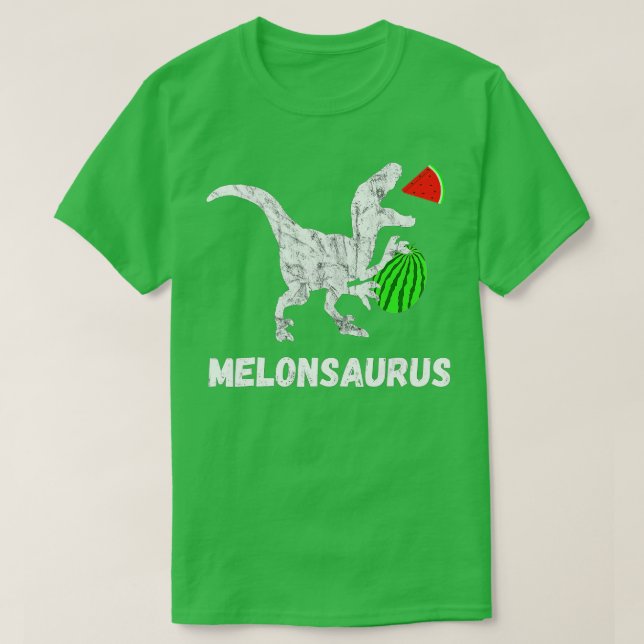 Camiseta Melancia Dinossauros Funny Melon Dino Summer Fruta (Frente do Design)