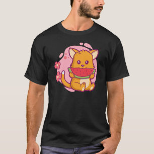 Camiseta Melancia Gato-Gato-Gato   Kawaii