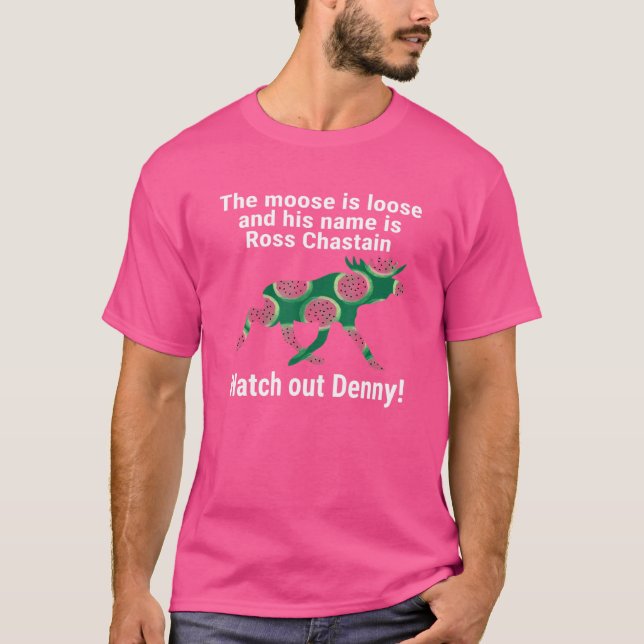Camiseta Melancia Moose Perde Ross Cuidado Denny (Frente)