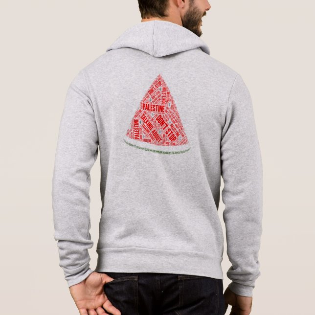 Camiseta Melancia Não pare de falar sobre a Palestina (Verso)