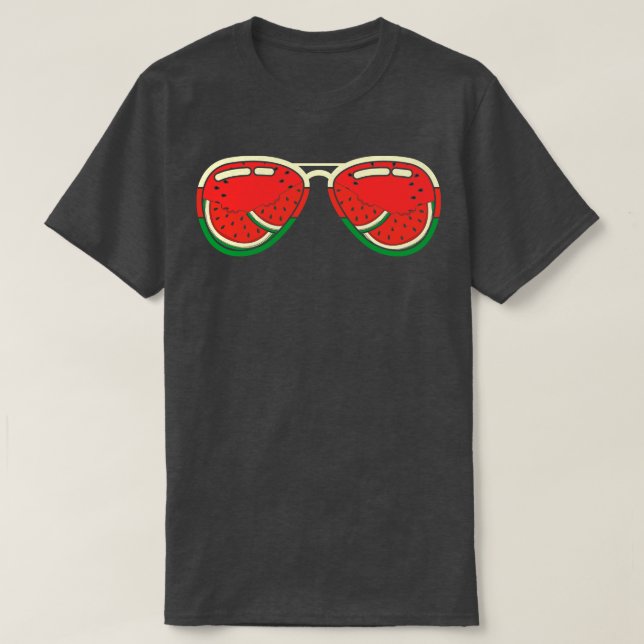 Camiseta Melancia Óculos de sol Fruta Exótica de Verão trop (Frente do Design)