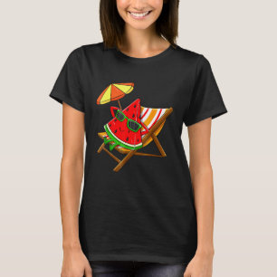 Camiseta Melancia que Veste Óculos de sol Melão de água Ver