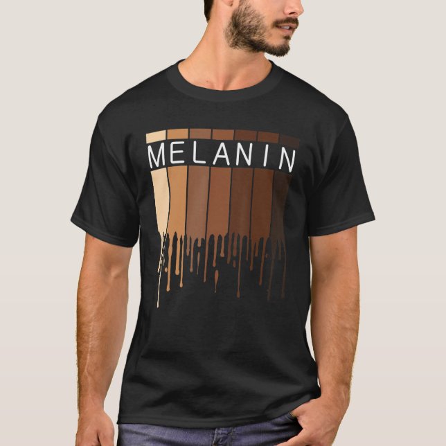 Camiseta Melanin African American Black Drippin Melanin (Frente)