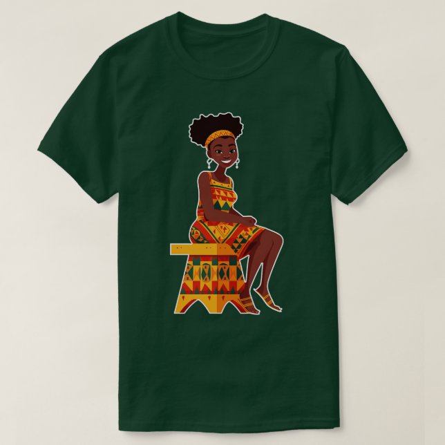 Camiseta Melanin African Girl (Frente do Design)
