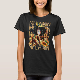 Camiseta Melanin Afro Natural Hair Queen Cute Black Girl Mã