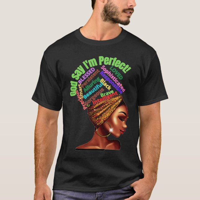 Camiseta Melanin Afro Natural Hair Queen Cute Black Girl Ma (Frente)