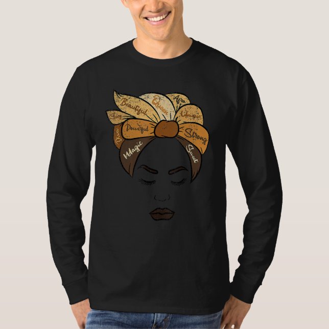 Camiseta Melanin Afro Woman Black History Month BLM Melanin (Frente)