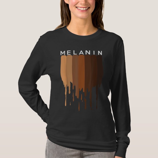 Camiseta Melanin Black orgulde BLM Black History Mês (Frente)