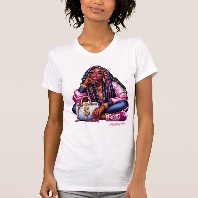 Camiseta Melanin Chic Hustler Urban Hip Hop Fashion (Frente)