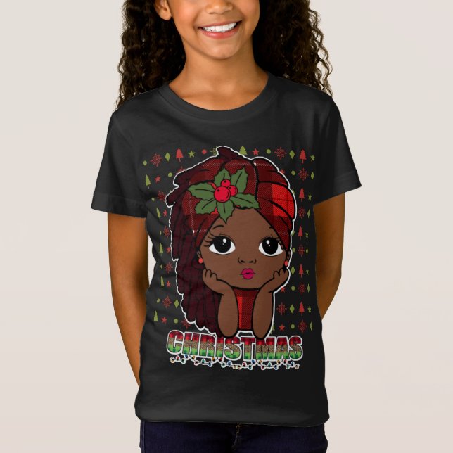 Camiseta Melanin Christmas Love Black Girl Magic Sista T-Sh (Frente)