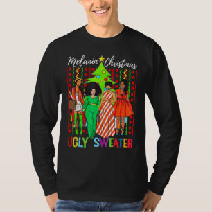 Camiseta Melanin Christmas Ugly Xmas Sweater Melhor Amigo S