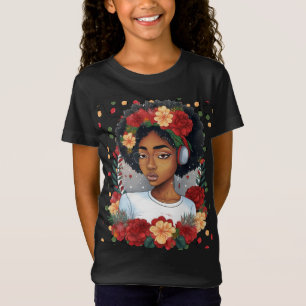 Camiseta Melanin Christmas Winter Black Girl Magic Sista