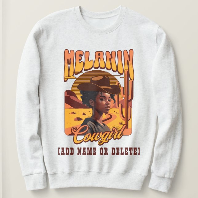 Camiseta MELANIN COWGIRL Black Girl Western Cowboy (Frente do Design)
