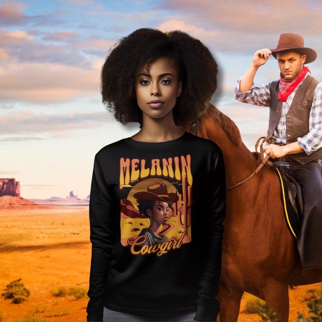 Camiseta MELANIN COWGIRL Black Girl Western Cowboy (Criador carregado)