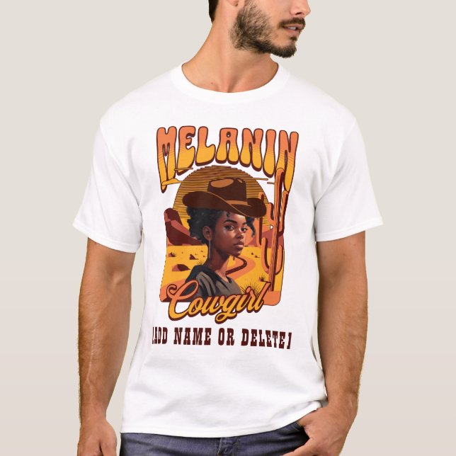 Camiseta MELANIN COWGIRL Black Girl Western Cowboy (Frente)