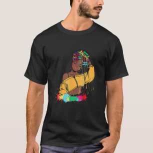 Camiseta Melanin Driart Paint Black Women Brown Skin Girl