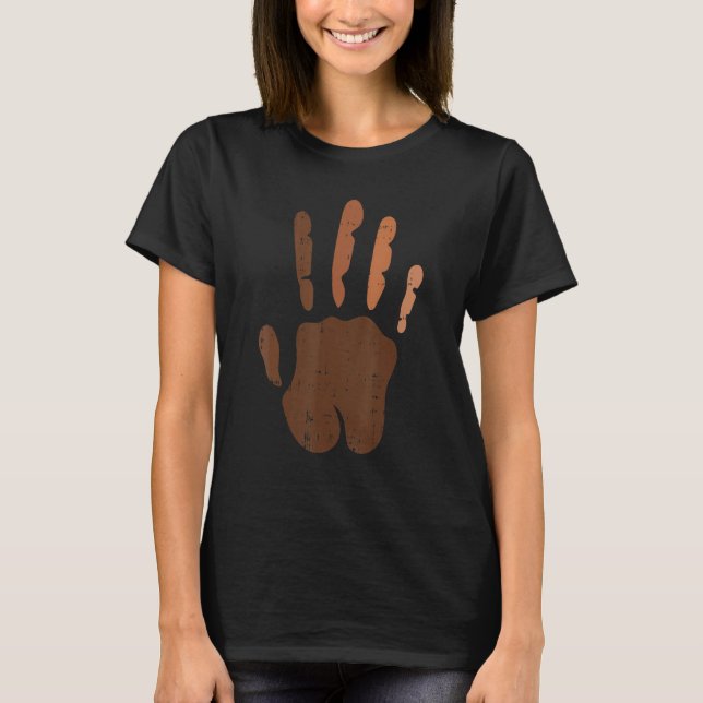 Camiseta Melanin Hand Print Black History Month BLM African (Frente)