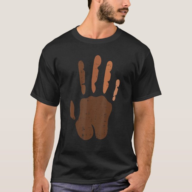 Camiseta Melanin Hand Print Black History Month BLM African (Frente)