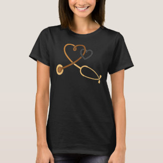 Camiseta Melanin Heart Stethoscope Black History Month RN L