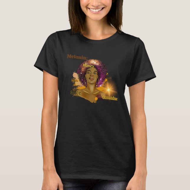 Camiseta Melanin honey spice sunshine  Black History month (Frente)