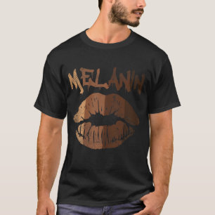 Camiseta Melanin Lip Kiss BLM BHM História Negra Afro Orgul