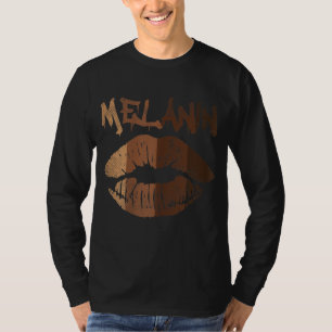 Camiseta Melanin Lip Kiss BLM BHM História Negra Afro Orgul