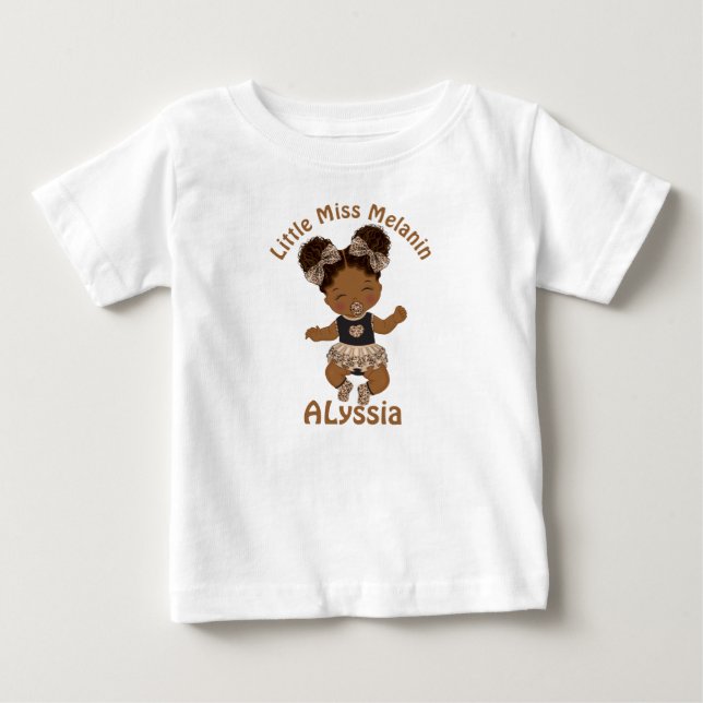 Camiseta Melanin, Moça Americana Africana (Frente)